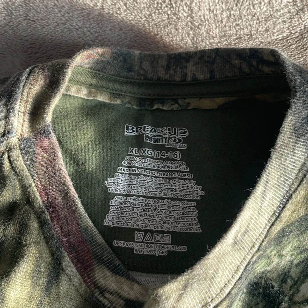 Mossy Oak Kids Green Camouflage Long Sleeve Tee